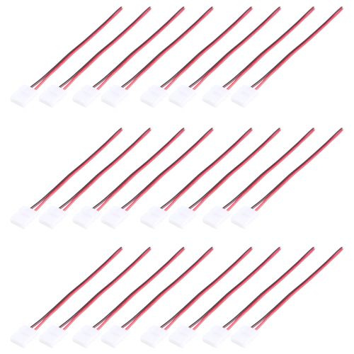 24Pcs 8mm 2 Pin LED Strip Light Connector for 8 mm 2