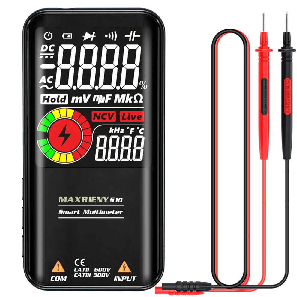 Maxrieny S10/S11 Multimeter 3.3" Lcd, Voltage, Resistance, Capacitance 9381333508434