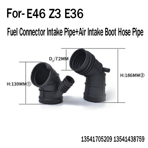 1Set/2Pcs Fuel Connector Intake Pipe+Air Boot Hose 2