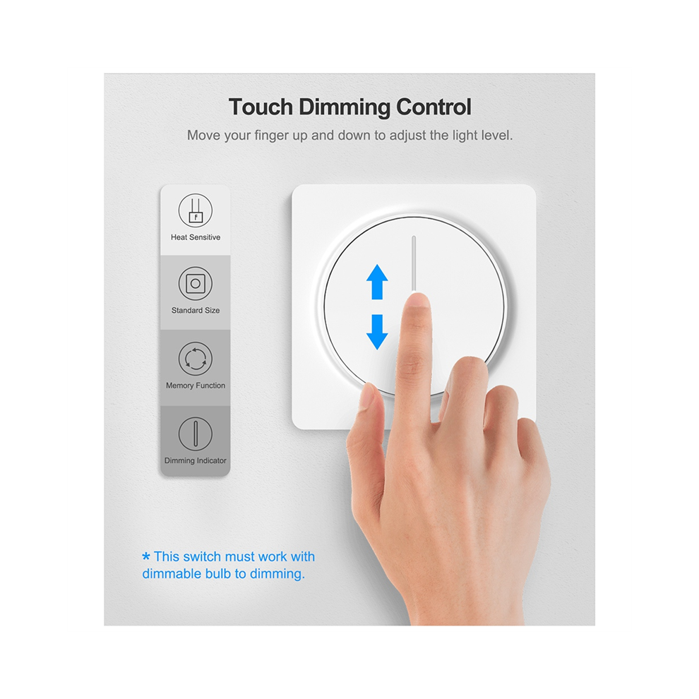 Tuya Smart Wifi Dimmer Light Switch,Touch Dimming 4851982234602