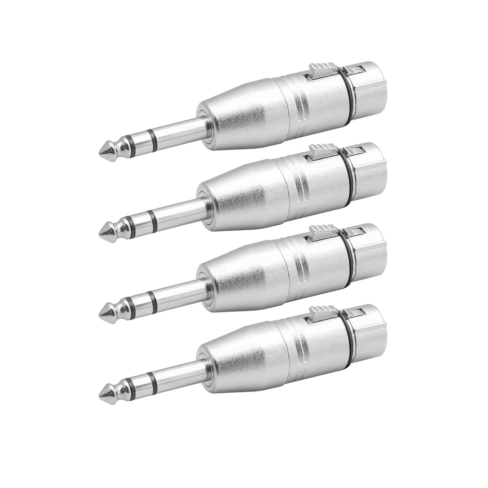 Photos - Cable (video, audio, USB) 4 Pack XLR Female to 6.35mm Adapter, Balanced Male