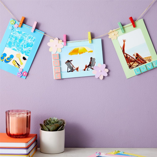 105Pcs 6 Inch Colorful Paper Photo Frames Set for 2