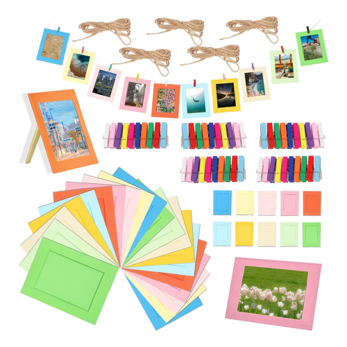 105Pcs 6 Inch Colorful Paper Photo Frames Set for