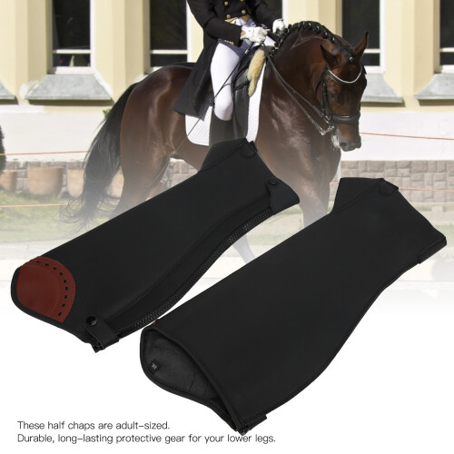 2Pcs Leather Half Chaps for Adults, Super Fiber & Leather, Leg Protector 2