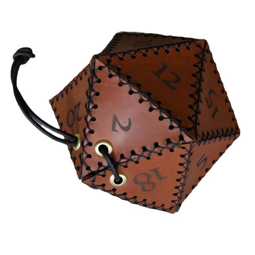 PU Leather D20 Dice Bag, Polyhedral Pouch Portable 1