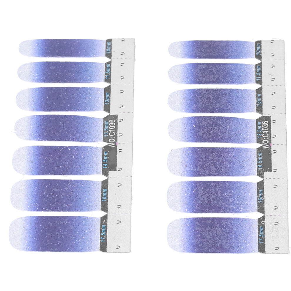 Gradient Nail Art Transfer Stickers 14pcs Self-Adhesive Full Wraps