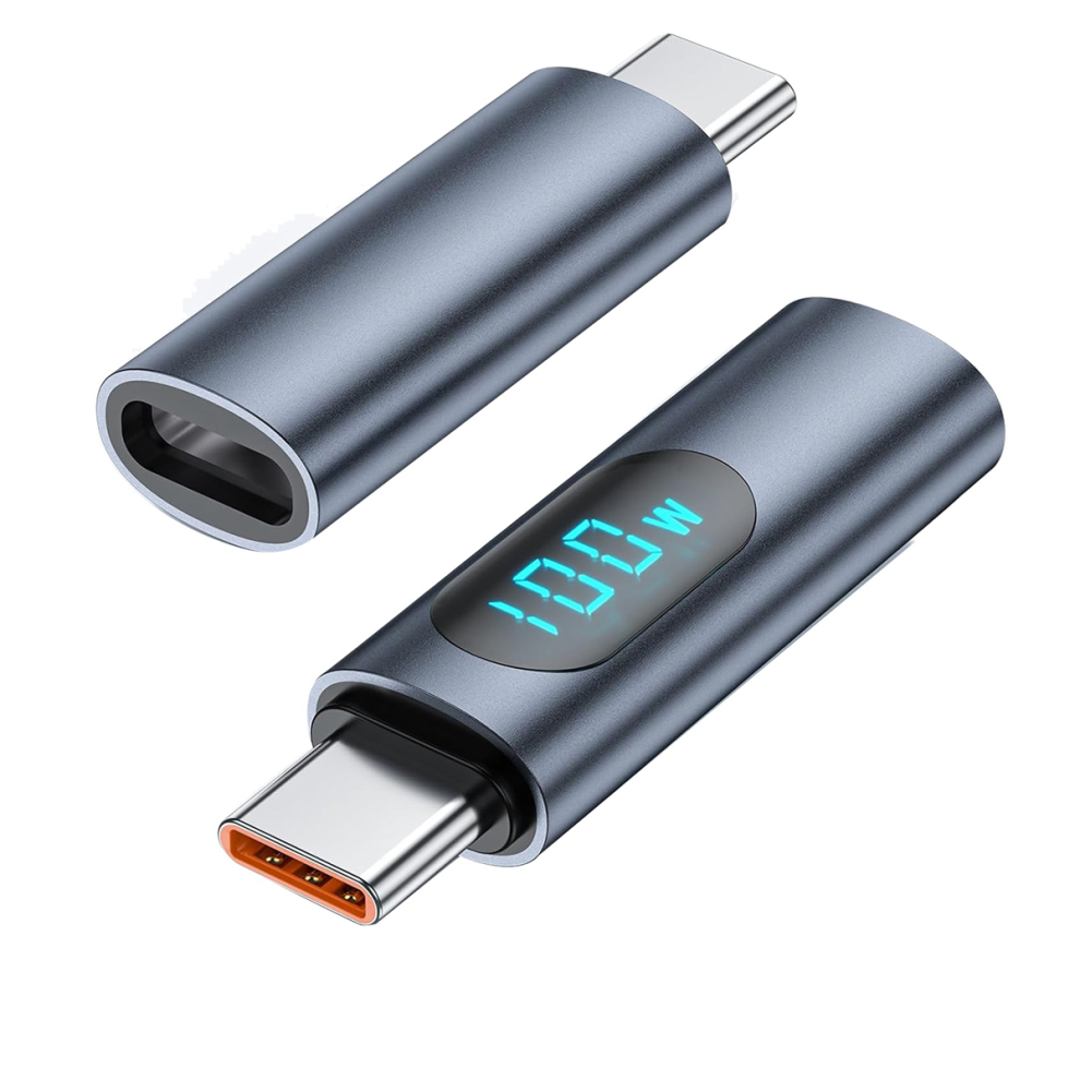 2Pcs Usb C Adapter Led Display Pd 100W Male To Fem 4851982249941