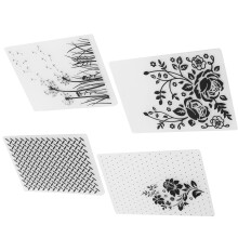 Set of 4 Plastic Embossing Folders for Paper Craft DIY Card Making Scrapbooking