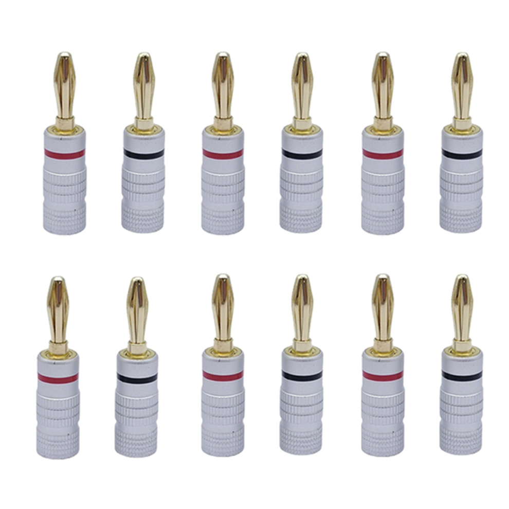 12 Pcs 4Mm Audio Jack Connector Banana Plugs Conne Gold 4851982254204
