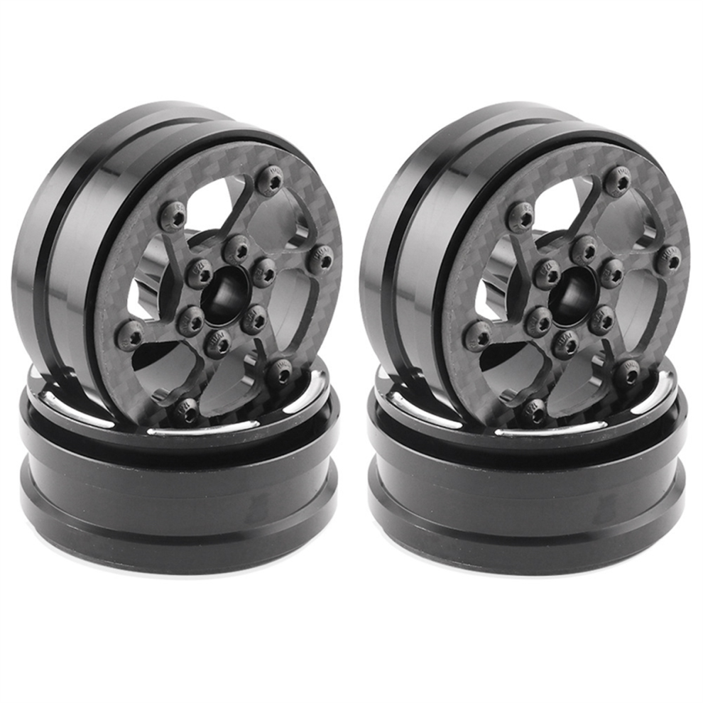 Photos - Parts for Drones & RC models 4Pcs Carbon Fiber 1.9inch Beadlock Wheel Rim Hub f