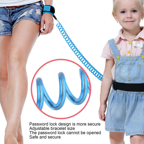 360 Rotating Anti‑Lost Child Leash with Secure Coded Lock Soft Wristband 2