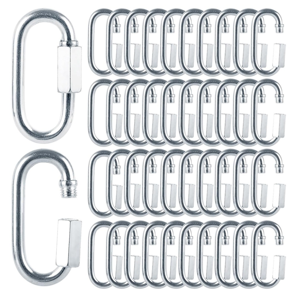 60Pcs Carabiner M6 Quick Link 6Mm Chain Link, Galv 4851982286960
