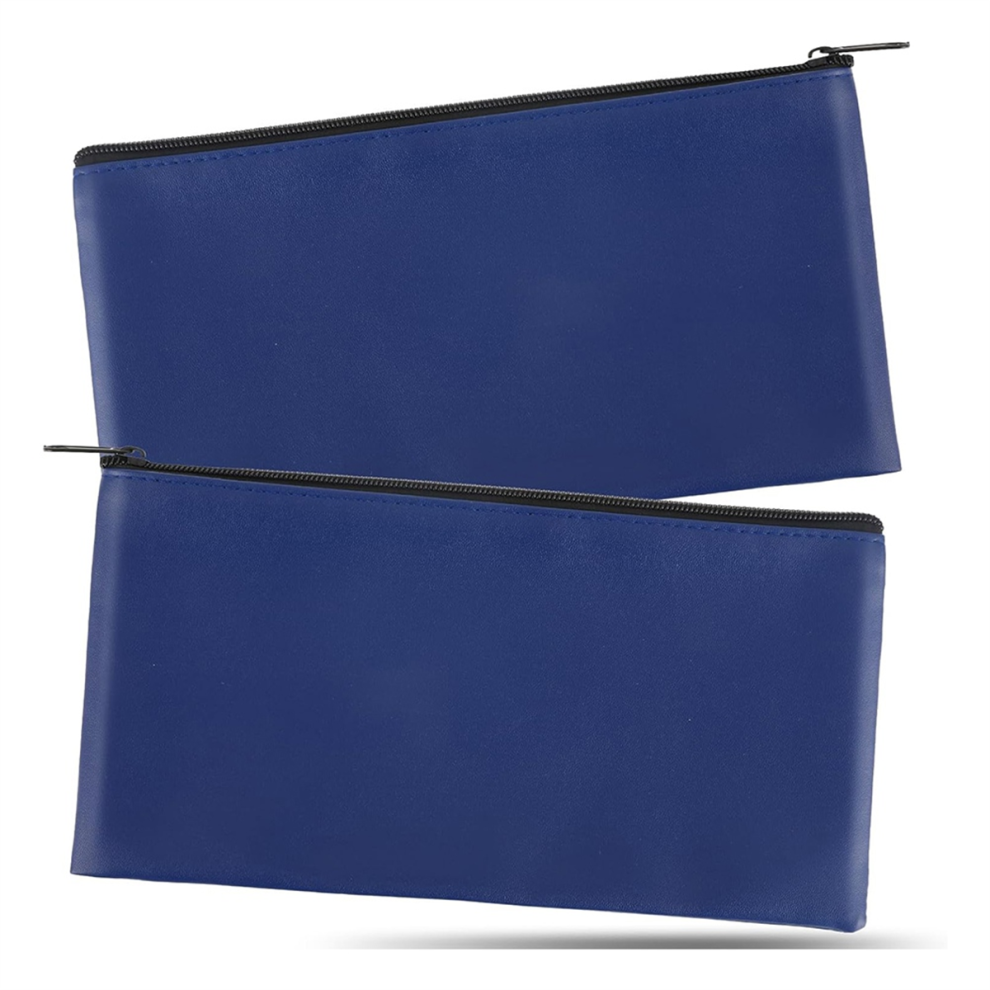 2 Pcs Money Bags With Zipper Bank Deposit Cash Org Semoic