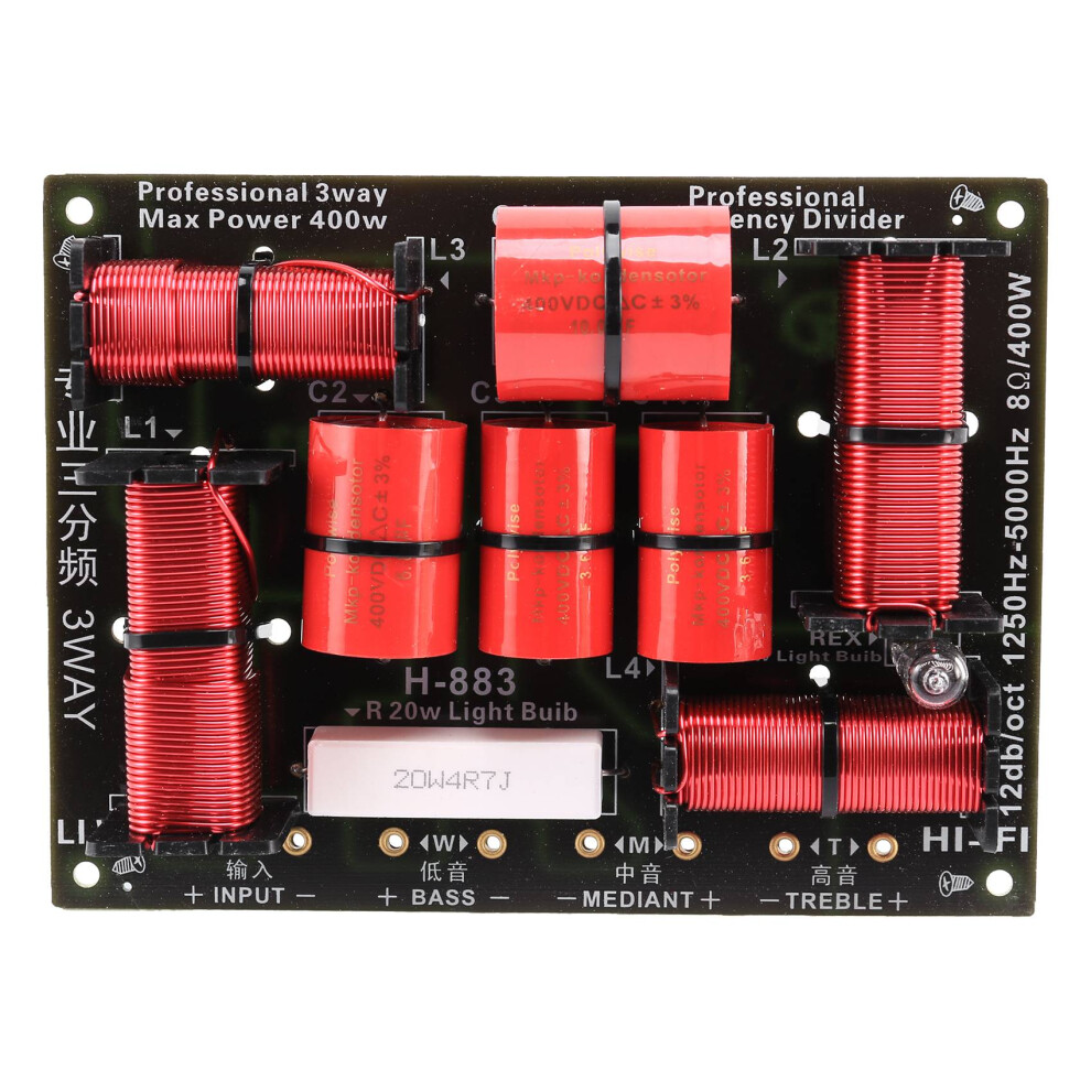 400W 3 Way Crossover Divider Hifi Tweeter Woofer S 4851982290530