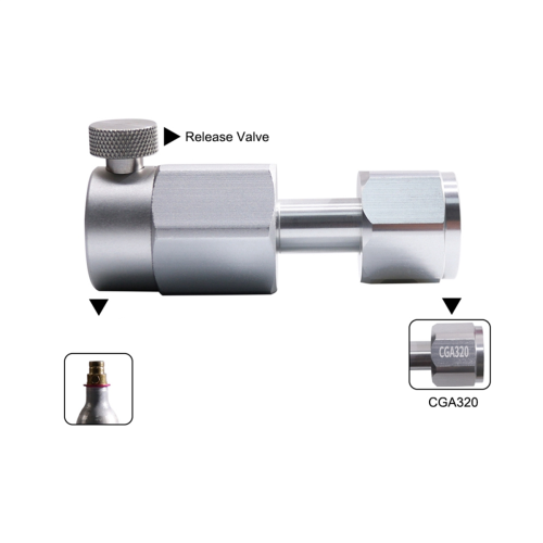 CO2 Refill Gas Adapter , CGA320 Tank to Quick Conn 2