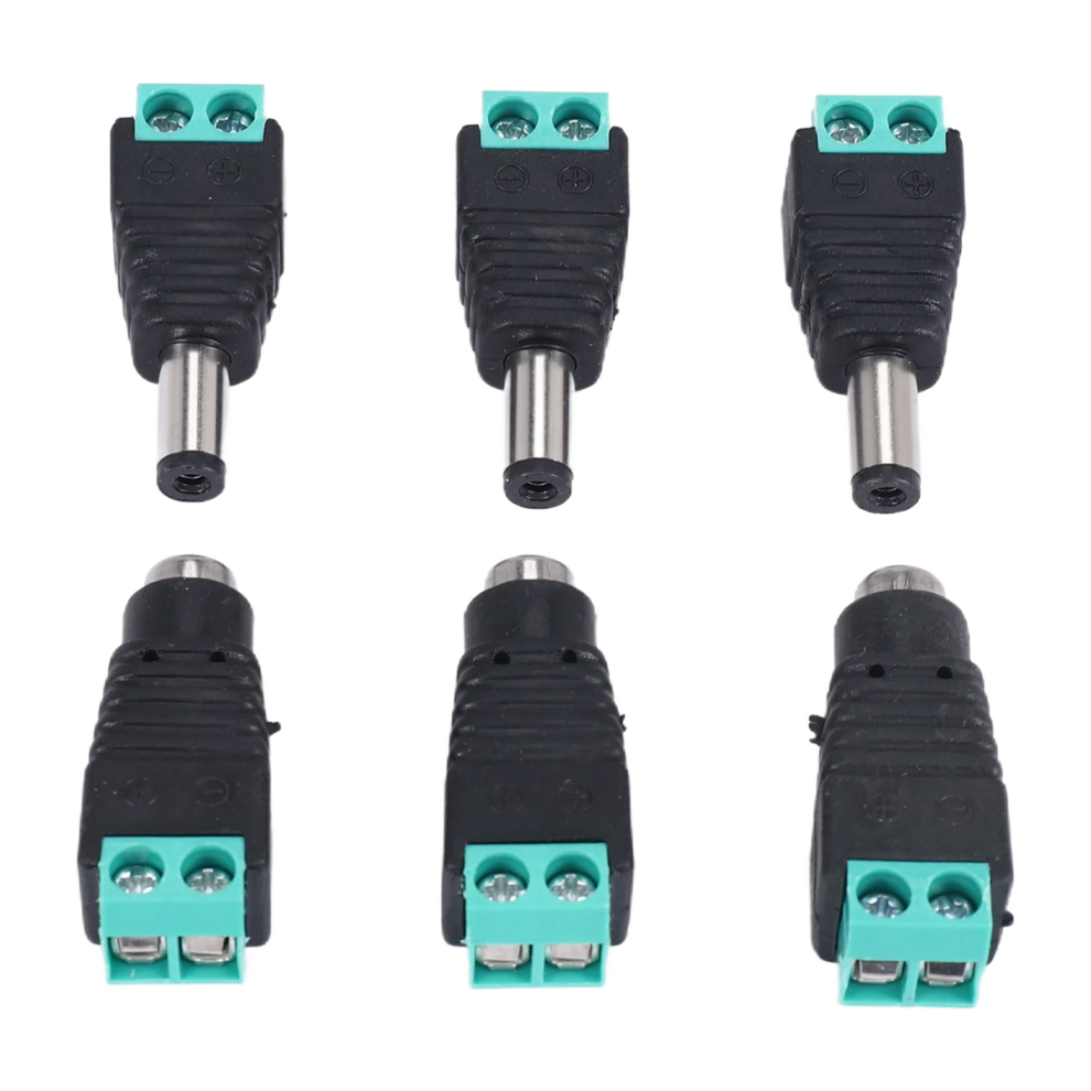 6 Pcs 5.5X2.1mm Female + Male Cctv Dc Power Connec 4851982299243