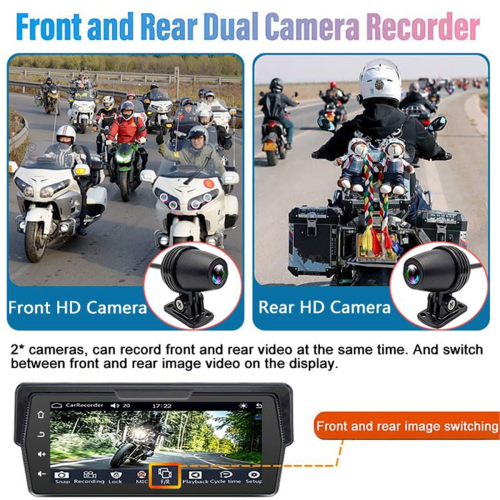 Portable 6.86 Inch Motorcycle DVR Wireless Carplay 2