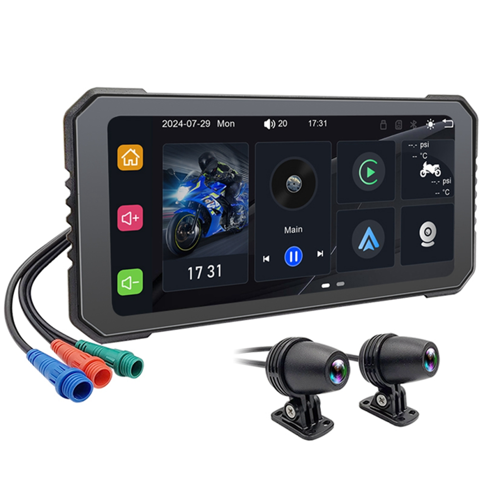 Photos - FM Transmitter 6.25 Inch Motorcycle DVR Wireless CarPlay for Andr
