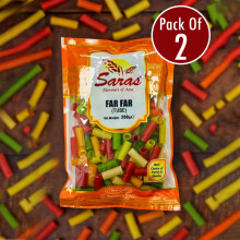 Saras Far Far Tube 200g x 2 | Ready-to-Fry Tube Snack Pellets | Crispy & Colorful