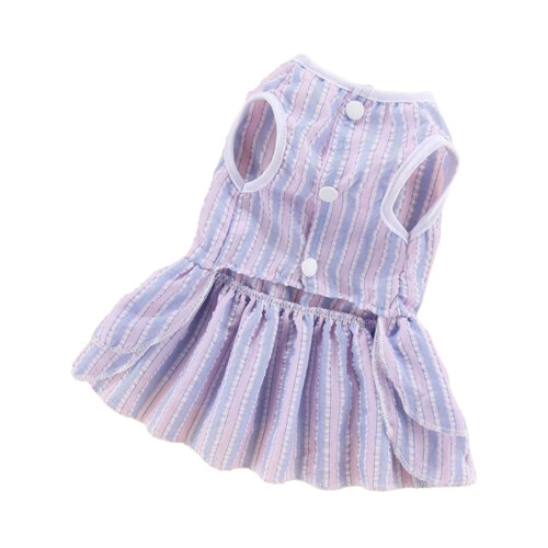 Robe rayée pour animal XL bleu clair - polyester