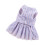 Robe rayée pour animal bleu clair M - nœud 16