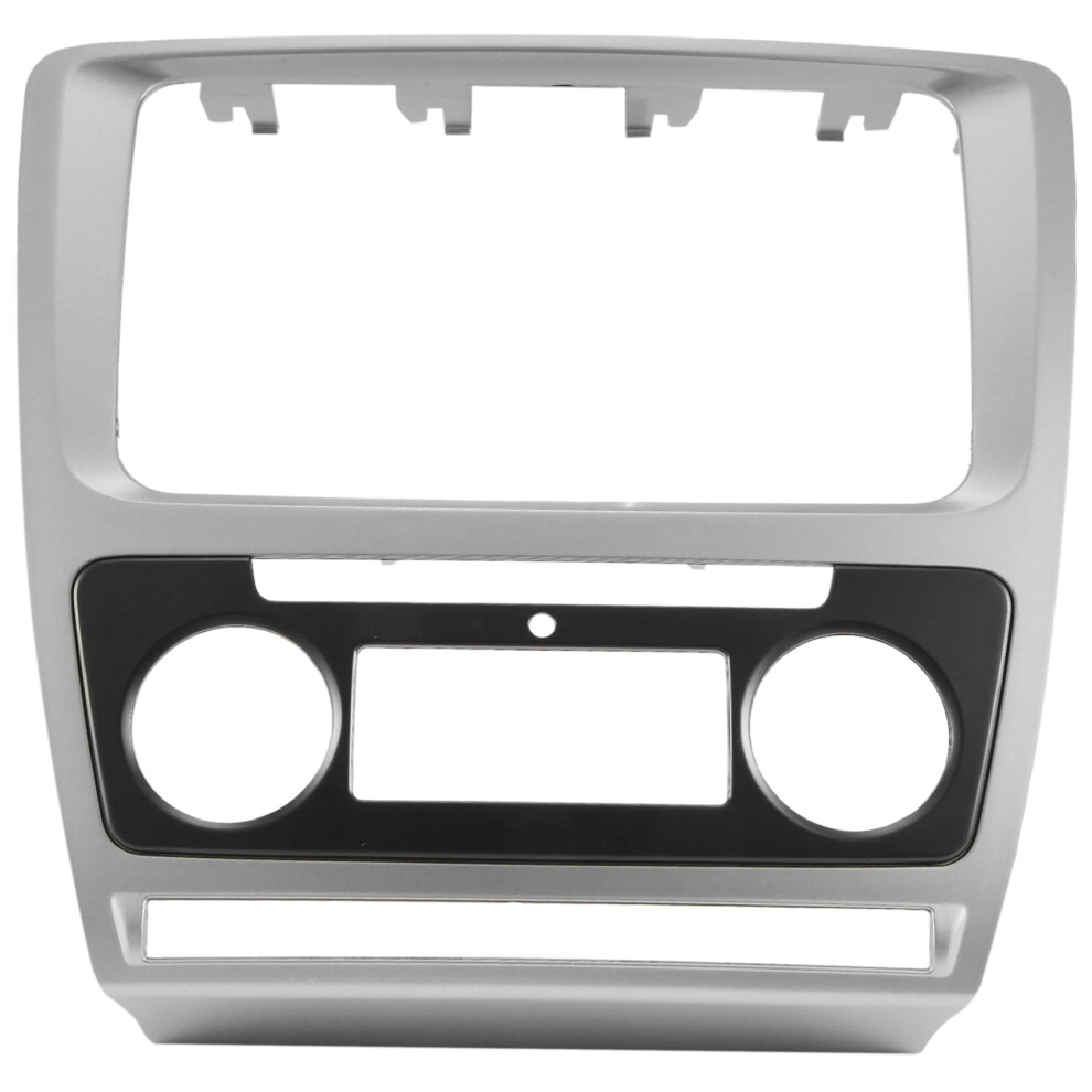 2 Din Radio Fascia For Audio Stereo Panel Mounting Silver/Gray 4853835456858