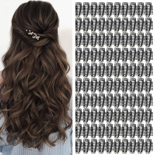 DIY Hair Extension 100 Pcs 10 Teeth Wig Clips Stainless Steel Snap Clips Black