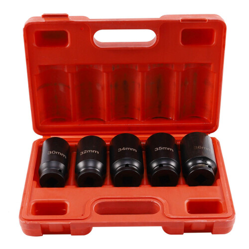 12 Point Axle Hub Nut Deep Impact Socket Set 1/2in 1