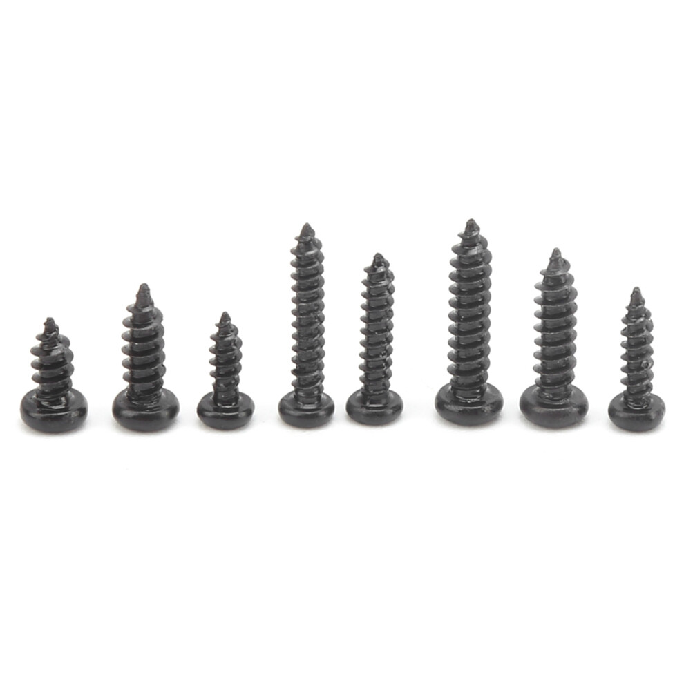 Black Pan Head Tapping Screws 640Pcs Set Cross Drive Carbon Steel Fastener 6921333532713