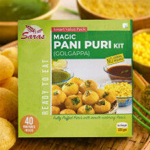 Saras Pani Puri Kit (GolGappa) 320g | Authentic Indian Street Food | Ready-to-Enjoy Snack