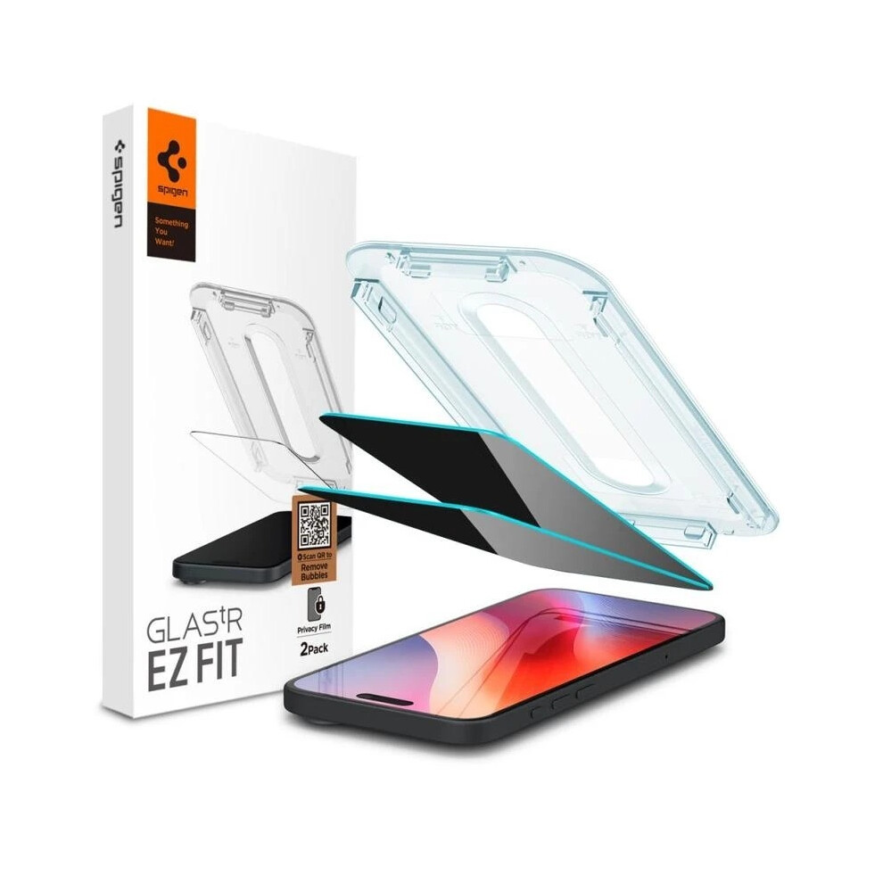 Spigen Glastr Ez Fit Privacy Screen Protector 2 Pack For Iphone 16 Pro 8809971228701