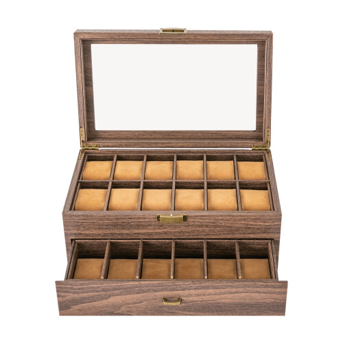 24 Compartmen Watch Box,Watch Case,Watch Holder Organizer