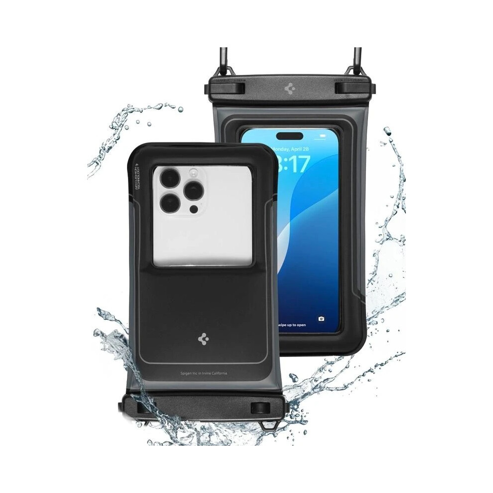 Spigen Aqua Shield A611p Universal Phone Pouch Up To 7" 2 Pack Black 8800283301731