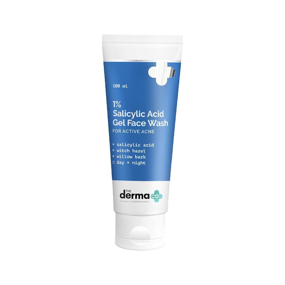 THE derma Co Gel Face Wash with Witch Hazel For Active Acne 100ml | Anti-Acne | Oil Control & Pore Cleansing