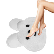 Fußpeeling-Matte aus Silikon, rutschfest, gegen Müdigkeit, entfernt abgestorbene Haut, Fußreiniger, Massagerolle für die Dusche, weiß