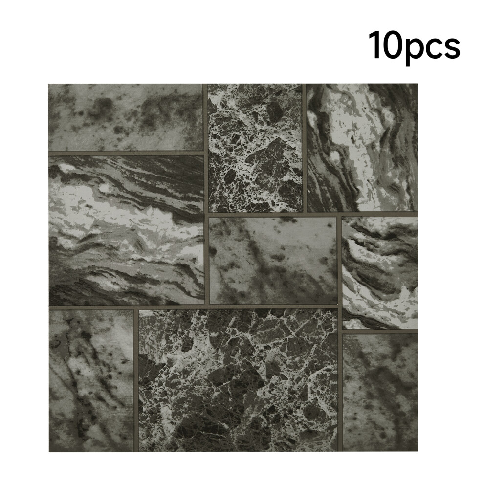(10pcs) Irregular Dark Marble Self-adhesive Flooring Tiles