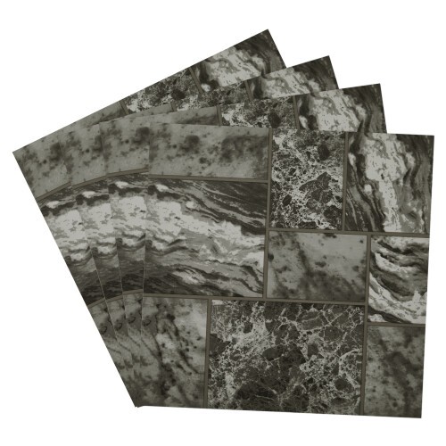 Living And Home (30pcs) Irregular Dark Marble Self-adhesive Flooring Tiles 2