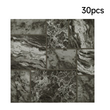 (30pcs) Irregular Dark Marble Self-adhesive Flooring Tiles