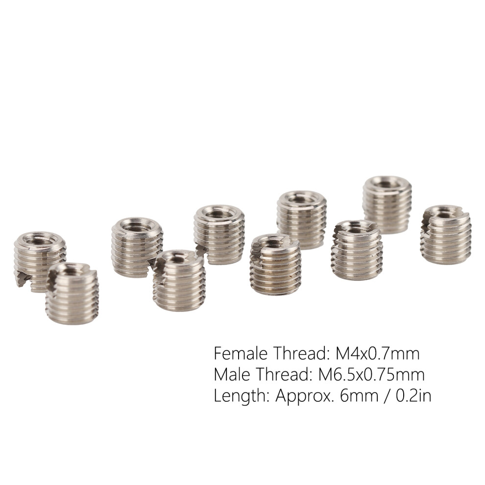 10Pcs Stainless Steel Thread Inserts Repair Nut Male Female M4-M6.5 8761333544822