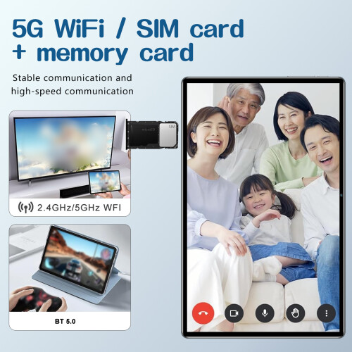 10.1" Android 14 Tablet, 8GB+256GB, Octa-Core, 8000mAh, Blue/Gray 2
