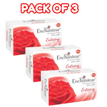 (PACK OF 3) Enchanteur Perfumed Enticing Beauty Soap Gentle Cleansing Bar with Long-Lasting Fragrance for Soft & Smooth Skin