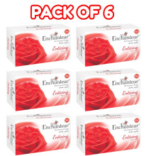 (PACK OF 6) Enchanteur Perfumed Enticing Beauty Soap Gentle Cleansing Bar with Long-Lasting Fragrance for Soft & Smooth Skin