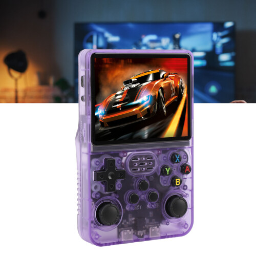 R36S Handheld Game Console 3.5" IPS 128GB Purple Support 20000+ Games