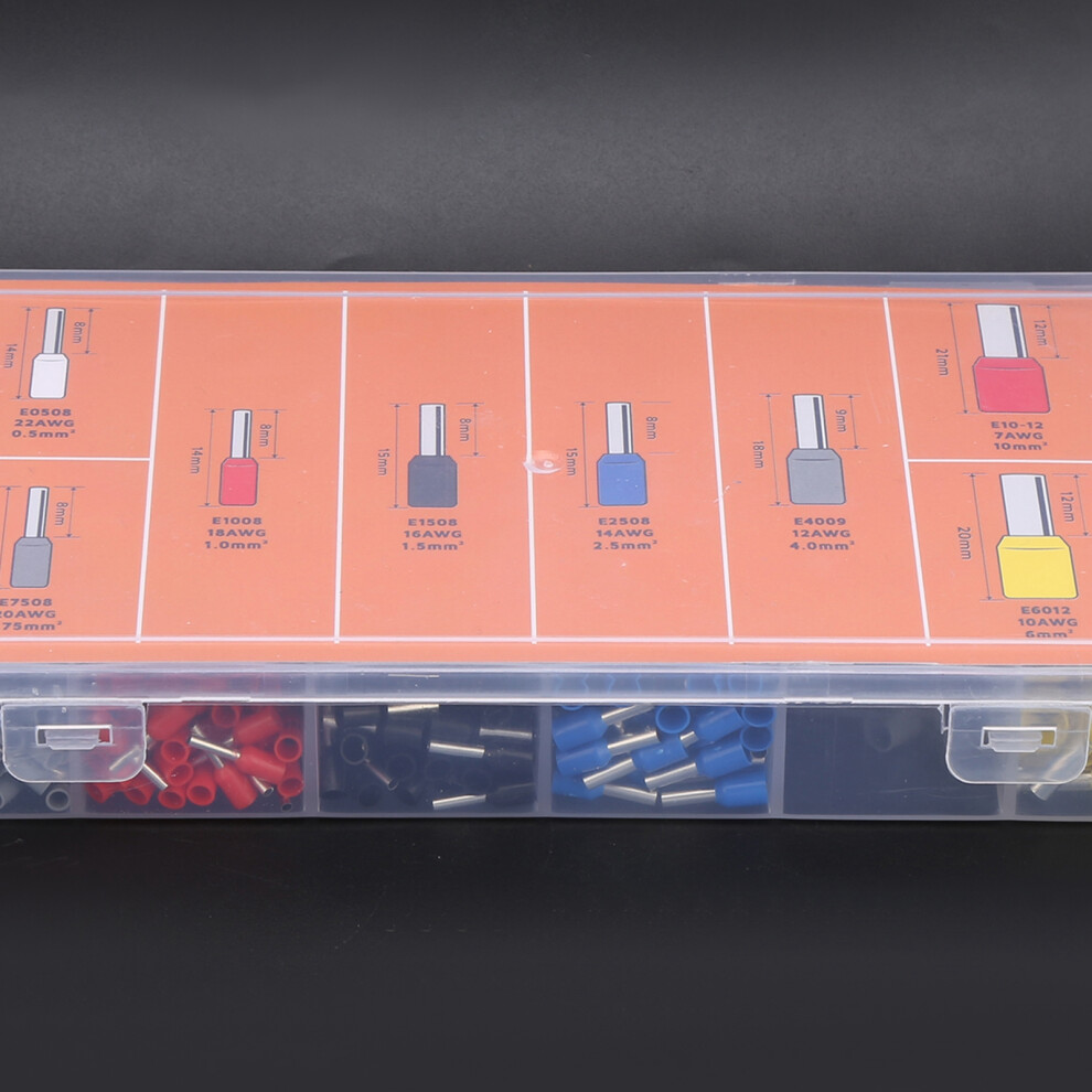 Cold Pressed Electrical Terminals Set 1200Pcs Boxed Wire Ferrules Kit 5001333553565