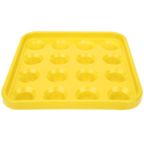 Black Plastic Billiard Ball Tray 16 Holes Storage Box Yellow 1