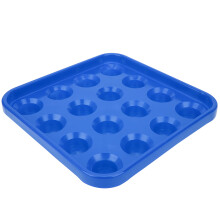 16 Holes Pool Ball Tray Vinyl Billiard Accessory 25x25cm Blue