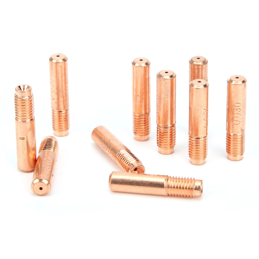 10Pcs Copper Conductive Nozzles For Mig Welding 0.8Mm Contact Tips 8431333554397