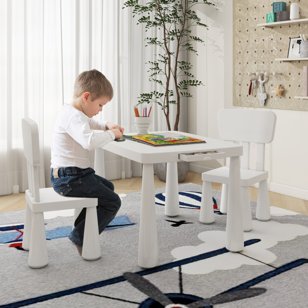 Kids Table and Chair Sets Toddler Childrens Activity Table w/2 Drawer