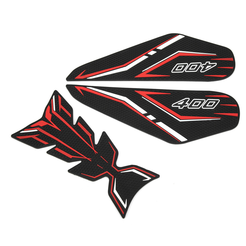 3Pcs Gas Tank Rubber Sticker Guard Fit Kawasaki Z400 Ninja 400 Red 8001333555764