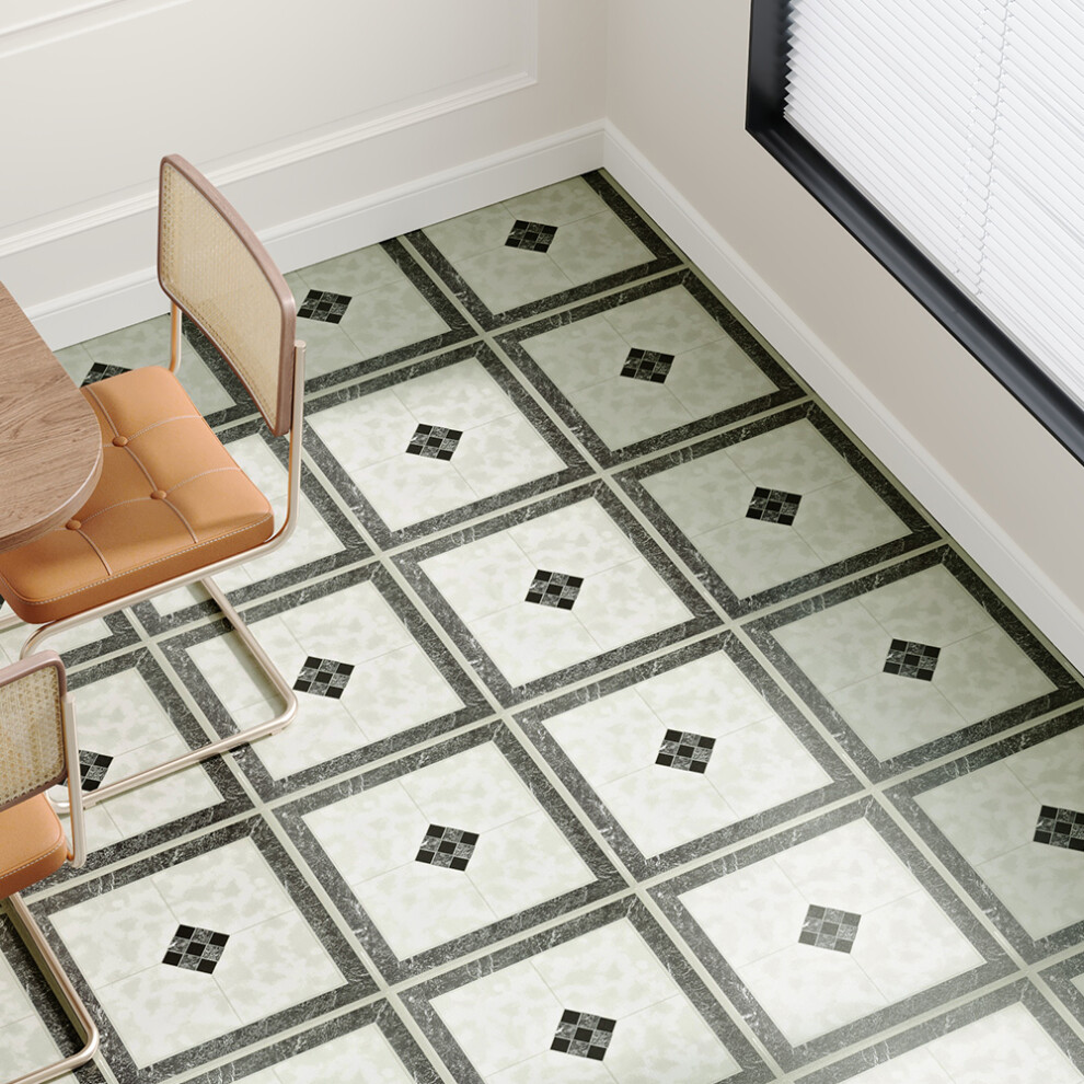 (Dark Green, 10pcs) Mosaic Pattern Self-adhesive Flooring Tiles-image-OPC-PJCFC6N-NEW